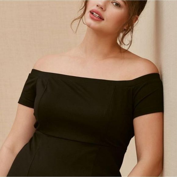 Torrid Black Ponte Off The Shoulder Gown Size 24 - Picture 7 of 8